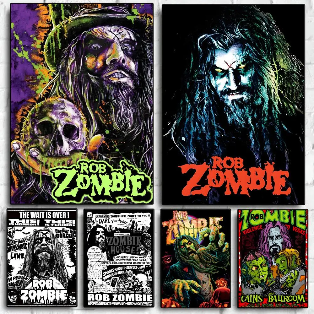 Pop Band R-Rob Zombie Art Poster Self Adhesive Wall Art Decor for Bedroom Living Room Office Home Decor Gift