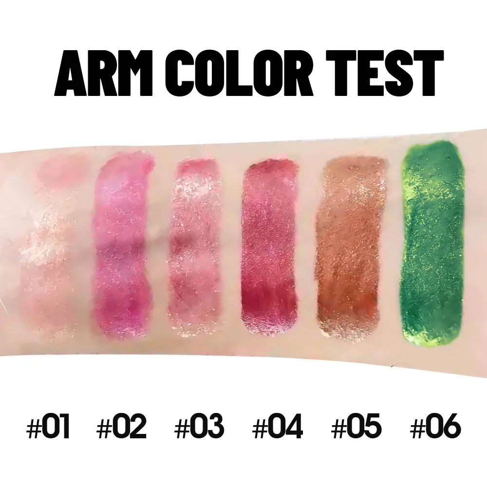 6-kleuren glitter metallic lip glazuur glanzende langdurige lipgloss waterdichte vloeibare lippenstift make-up lipolie lip tint geschenken