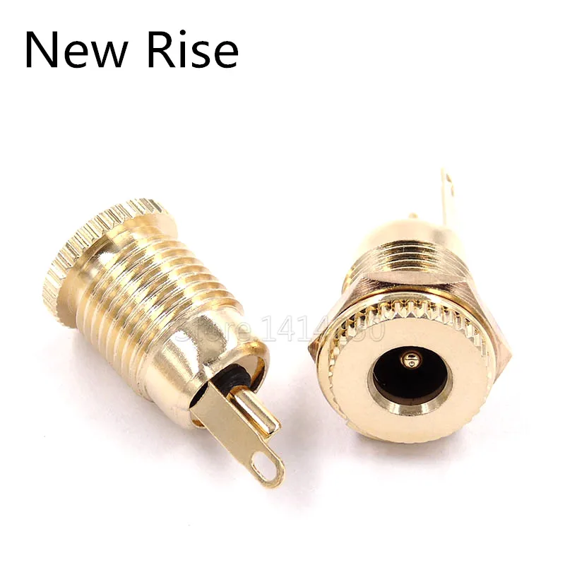 1PC DC-099 DC Power Supply Jack Socket Female Panel Mount Connector 5.5mm 2.1mm 2.5mm Plug Adapter 2 Terminal Types GOLD PLATED