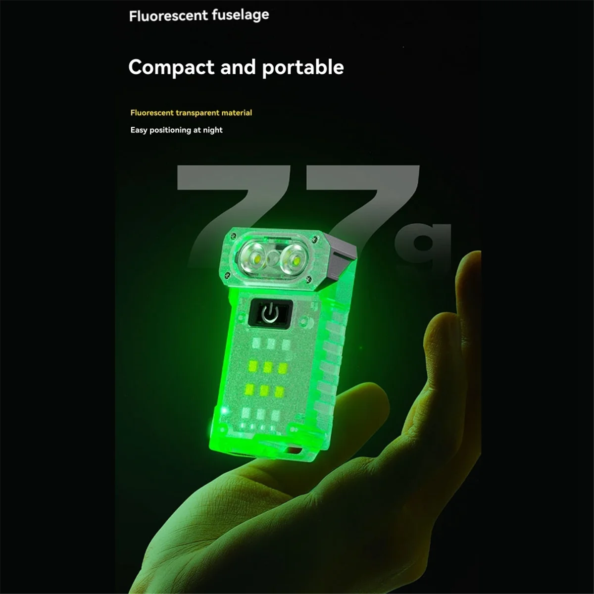 ABJZ LED 懐中電灯ポータブルミニキーホルダーライトデュアル光源屋外キャンプ釣り多機能トーチ帽子クリップランプ