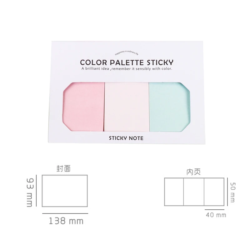 60Pcs Per Pack Memo Color gradient note multi-color tearable message label Message Tab Stationery notepad stationery Random