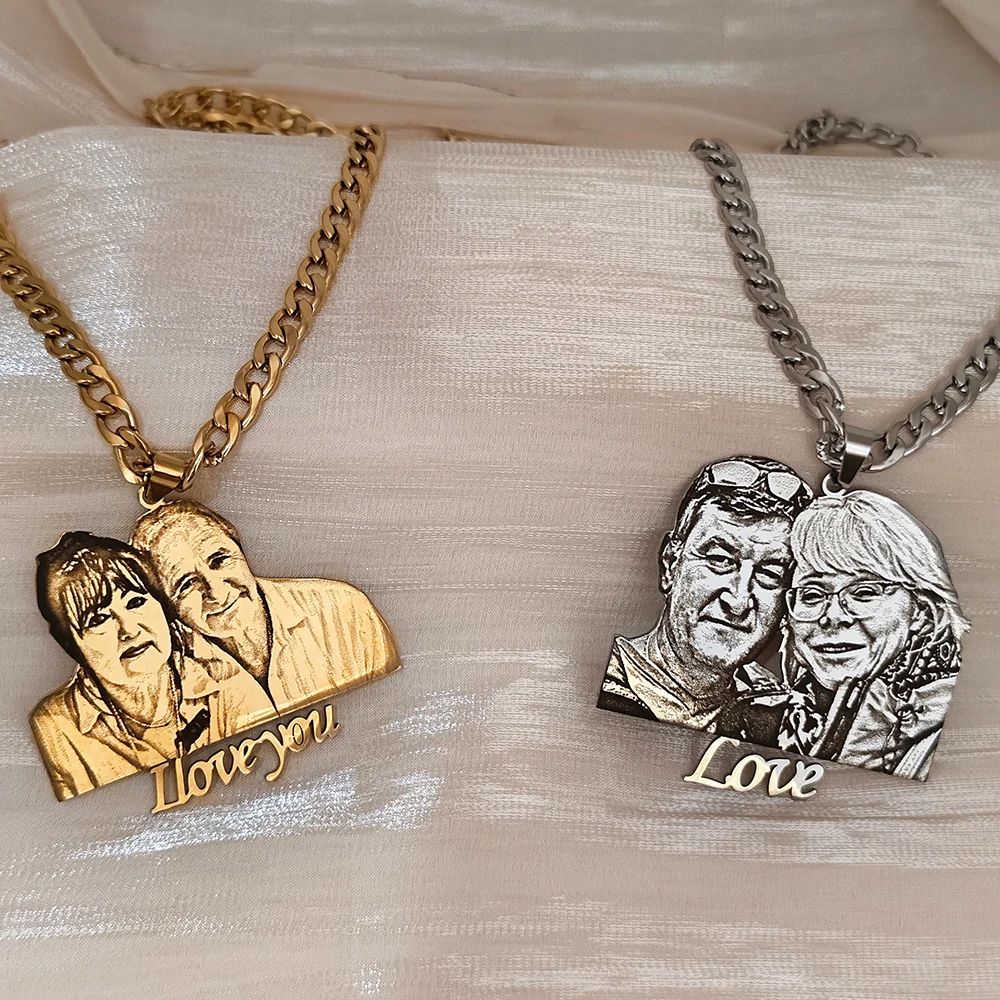 

Ожерелье с фотографией на заказ, персонализированные подарки, кулон из нержавеющей стали, ожерелье на шею, ювелирные изделия, лучший подарок для любимых