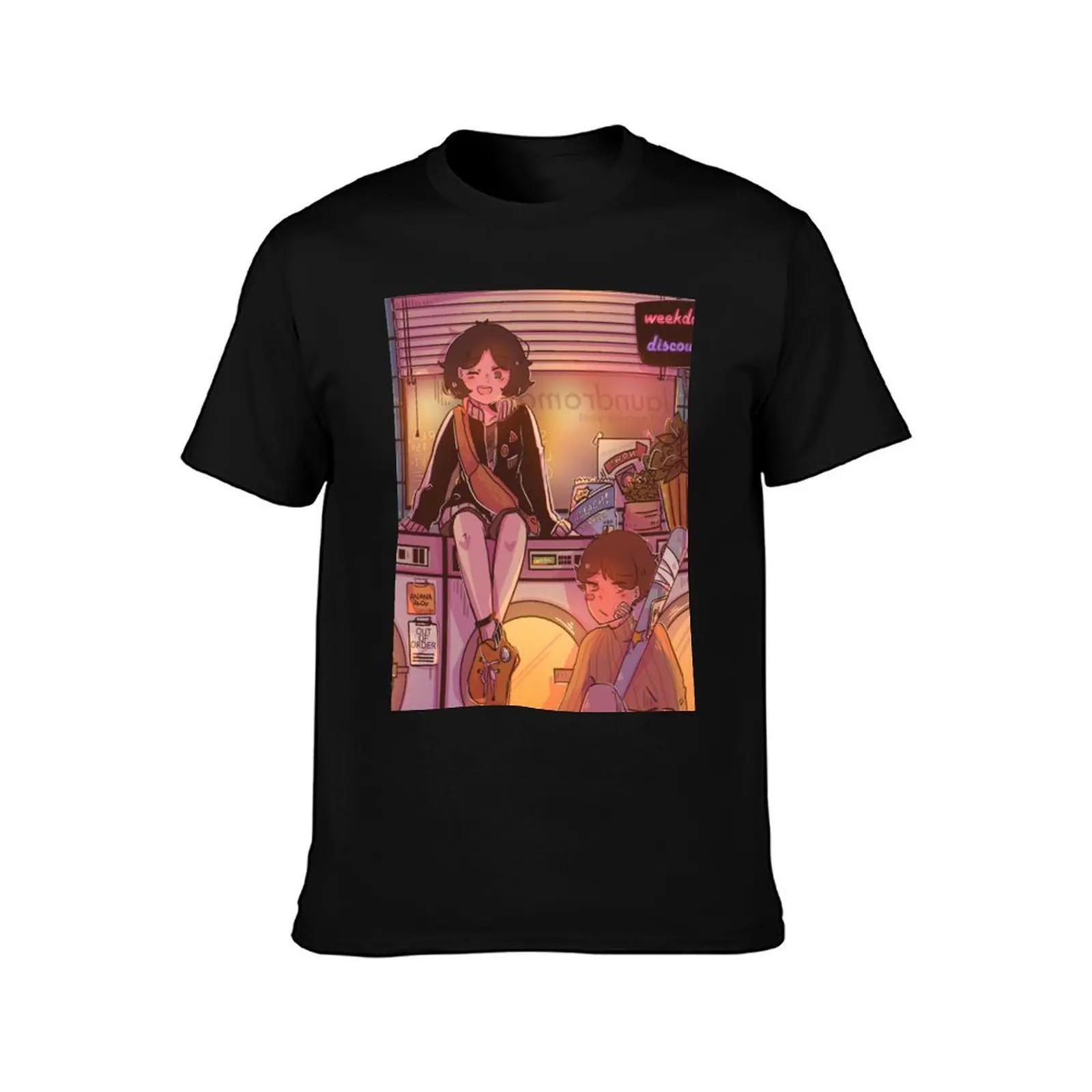 Laundry Day Poster [Little Pickle Town] T-Shirt Summer Casual Cotton Tee Oversized Streetwear Tops Vintage Graphic Print