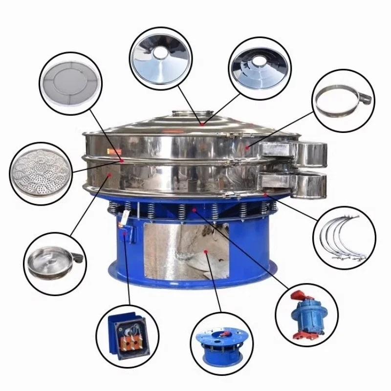 Three-dimensional rotary vibrating screen, multi-layer stainless steel vibrating screen extension, screening machine