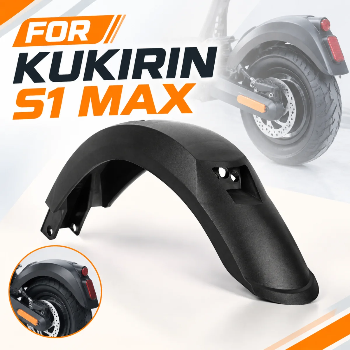 Rear Fender for Kukirin S1 Max Electric Scooter – Mudguard Splash Guard, Durable & Impact-Resistant, Rear Wheel Mud Flap