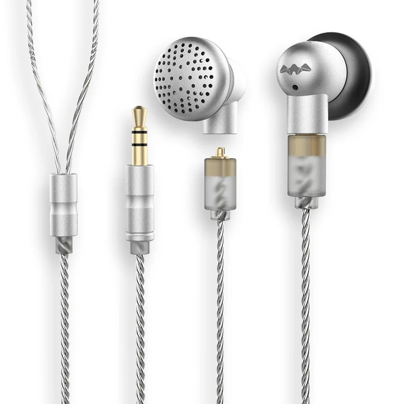 Smabat M3 14.2mm LCP Driver dinamico Auricolare a testa piatta Hifi Wired Bass Music Auricolari in metallo MMCX staccabile