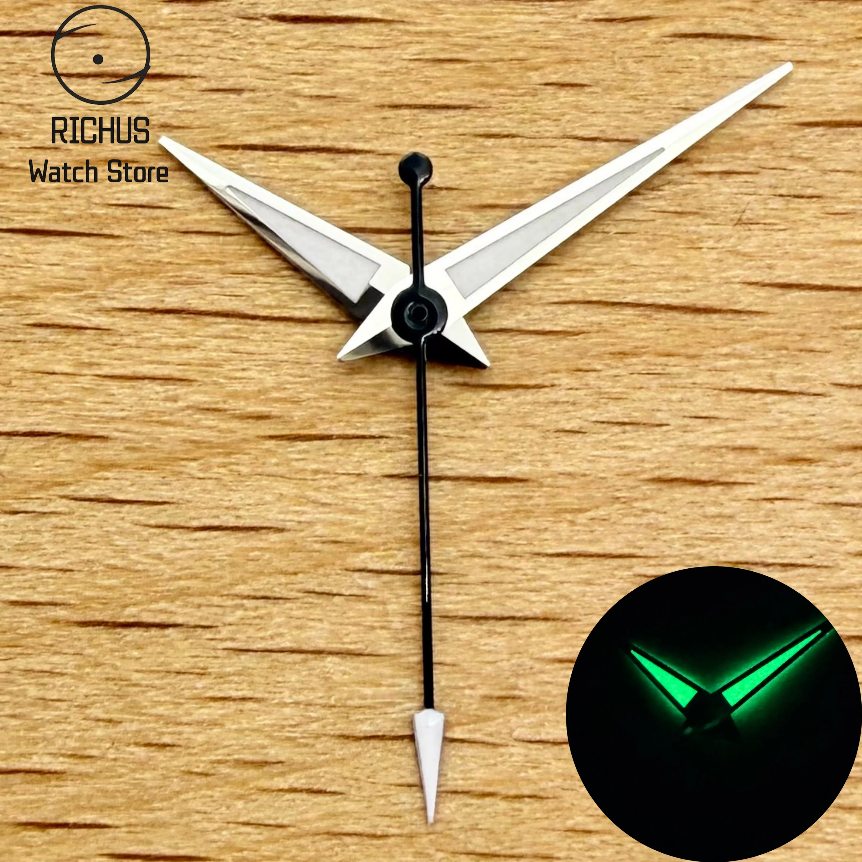 VH31 Silver Green Luminous Watch Hands Quartz Sweep Second Movement Replacement Repair Pointers Fit VH31 Watch Accessories