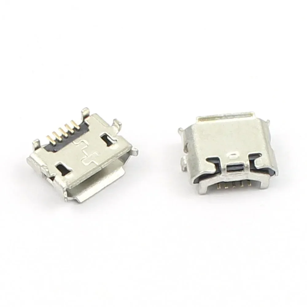 50pcs Micro USB 5P Type B Female DIP 5 Pin Reverse Ejector Socket Connector Power Plug Port Flat