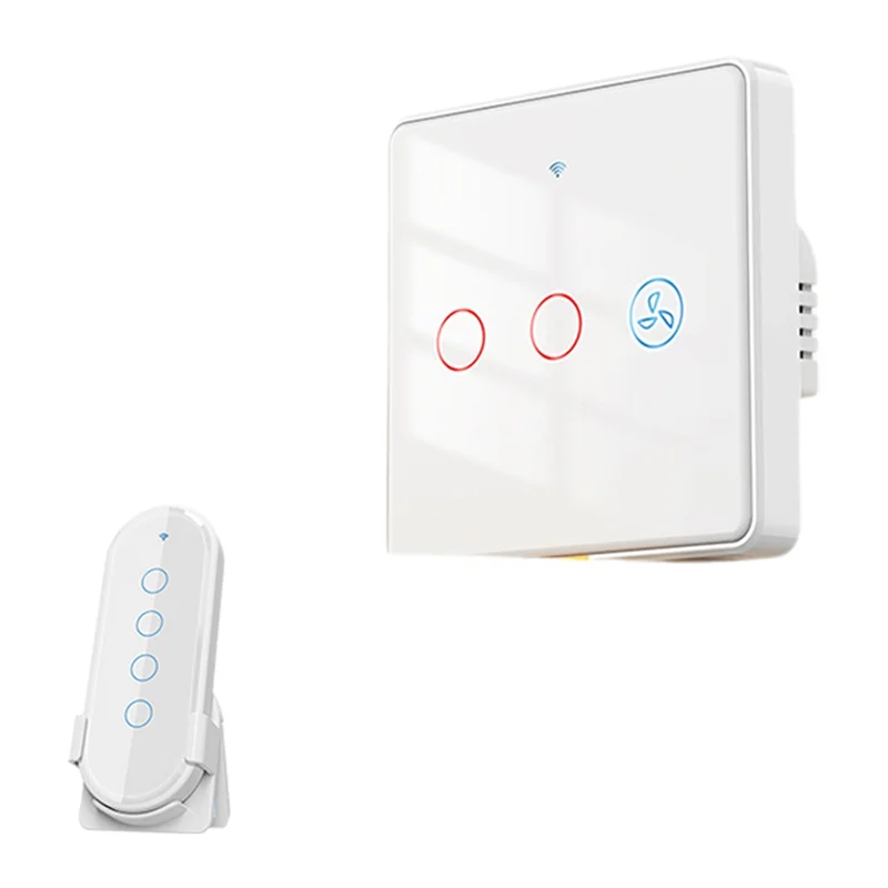 AD24 صوت توقيت مفتاح ذكي مروحة ضوء 2-Way RF433 التحكم عن بعد جدار اللمس التبديل تويا التطبيق الذكي أ