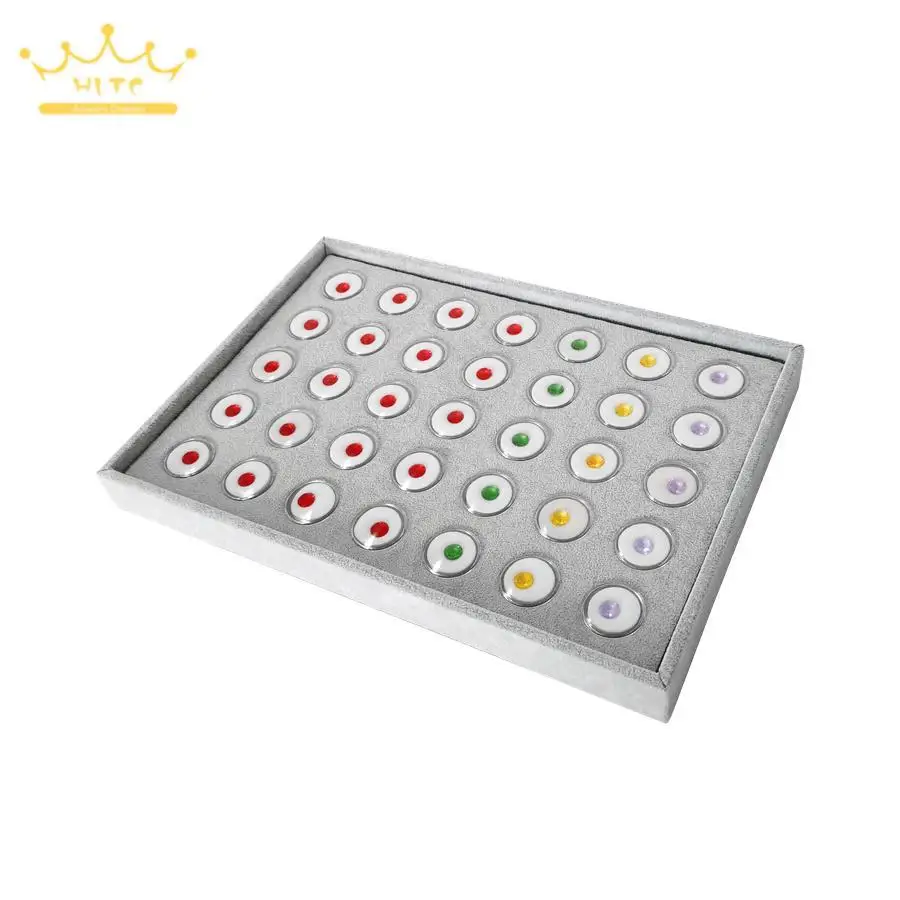 Jewelry Exhibitor Diamond Storage Tray with 35Pcs Small Diamond Boxes Detachable Pad Tray Gem Packaging Case