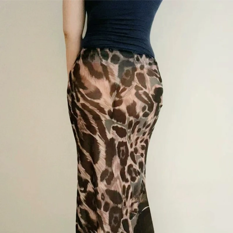 Damskie sukienki i spódnice w kształcie litery A z nadrukiem, prześwitujące, seksowne, długie, letnie, oddychające, zwiewne, dopasowane, z siateczki, erotyczne ubrania klubowe.