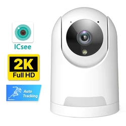 ICSee 4MP 2K WiFi PTZ kamera Mini kapalı ev güvenlik IP kamera 2MP otomatik izleme IR gece görüş İnsan algılama iki yönlü ses