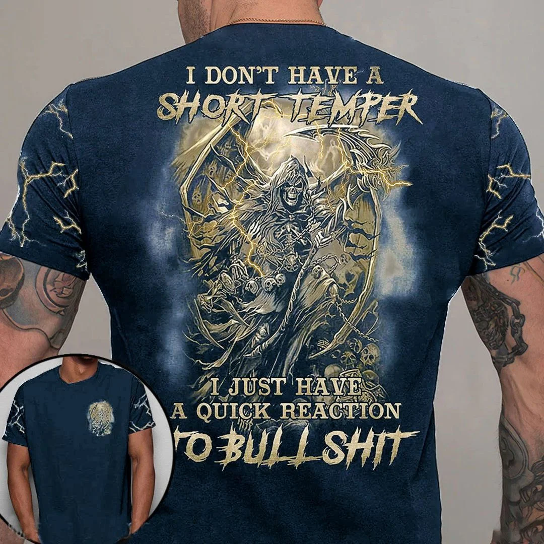 2023 Back Skull Cool Print T-shirts 3d Fashion Men Clothing Street Retro Men\'s T-shirt Hip Hop Casual Oversized T Shirt For Men