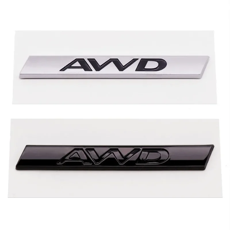 3D ABS Silver Black AWD Logo Emblem Car Rear Trunk Badge Decal For Jaguar XE XJL F-PACE AWD Sticker Auto Styling Accessories