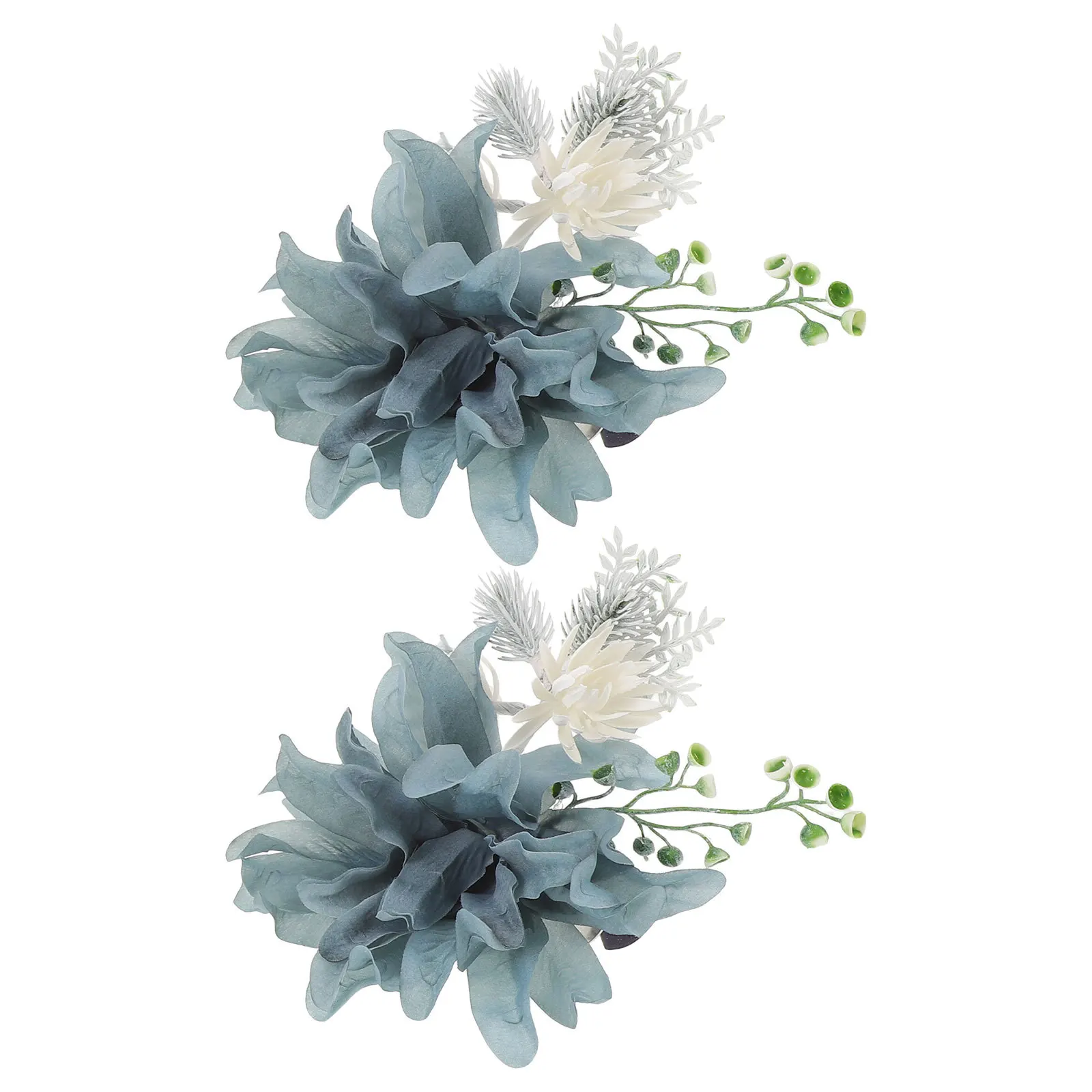 

2Pcs Floral Curtain Tiebacks Flower Clip-on Holdbacks Curtain Clips Decorative Drapery Holdback Clamp for Home Decor