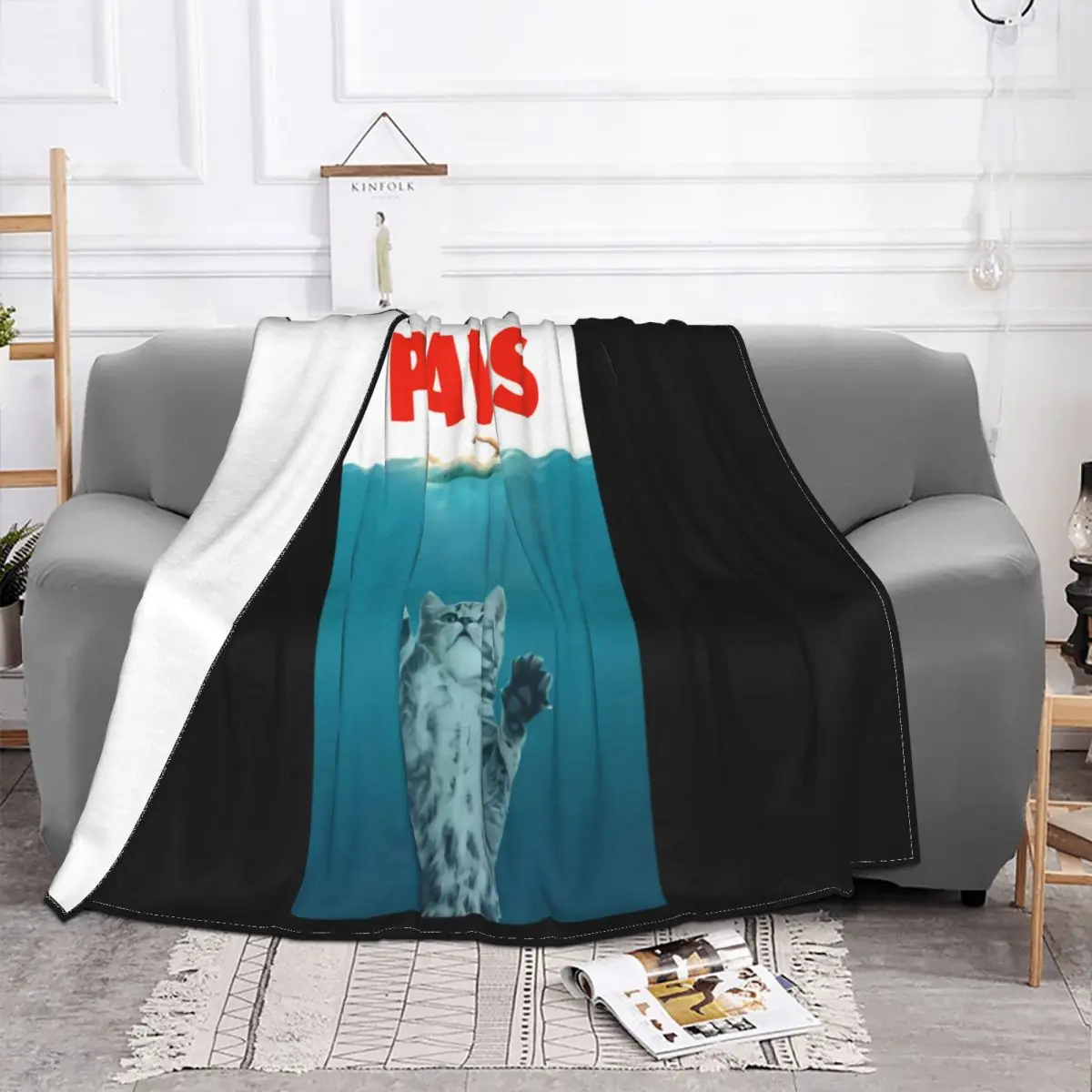 Paws Cat Kitten Meow Parody Hipster Black And White Men Novelty Famous Promotion Interested Throw Blanket