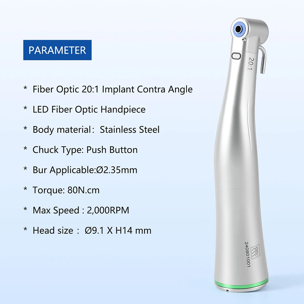 AZDENT Dental 1:5/1:1/20:1 LED Fiber Optic Low Speed Handstück Interne Spray Contra Winkel Push Button Handstück Zahnmedizin Werkzeug – Detail 18