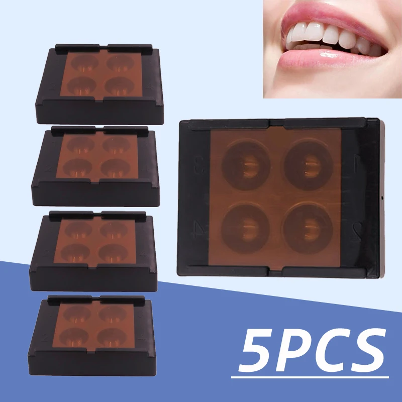 5Pcs Dental Teeth Patch Shading Light Storage Box Veneer Storage Box Dental Membrane Tooth Box Denture Retainer Molar Box