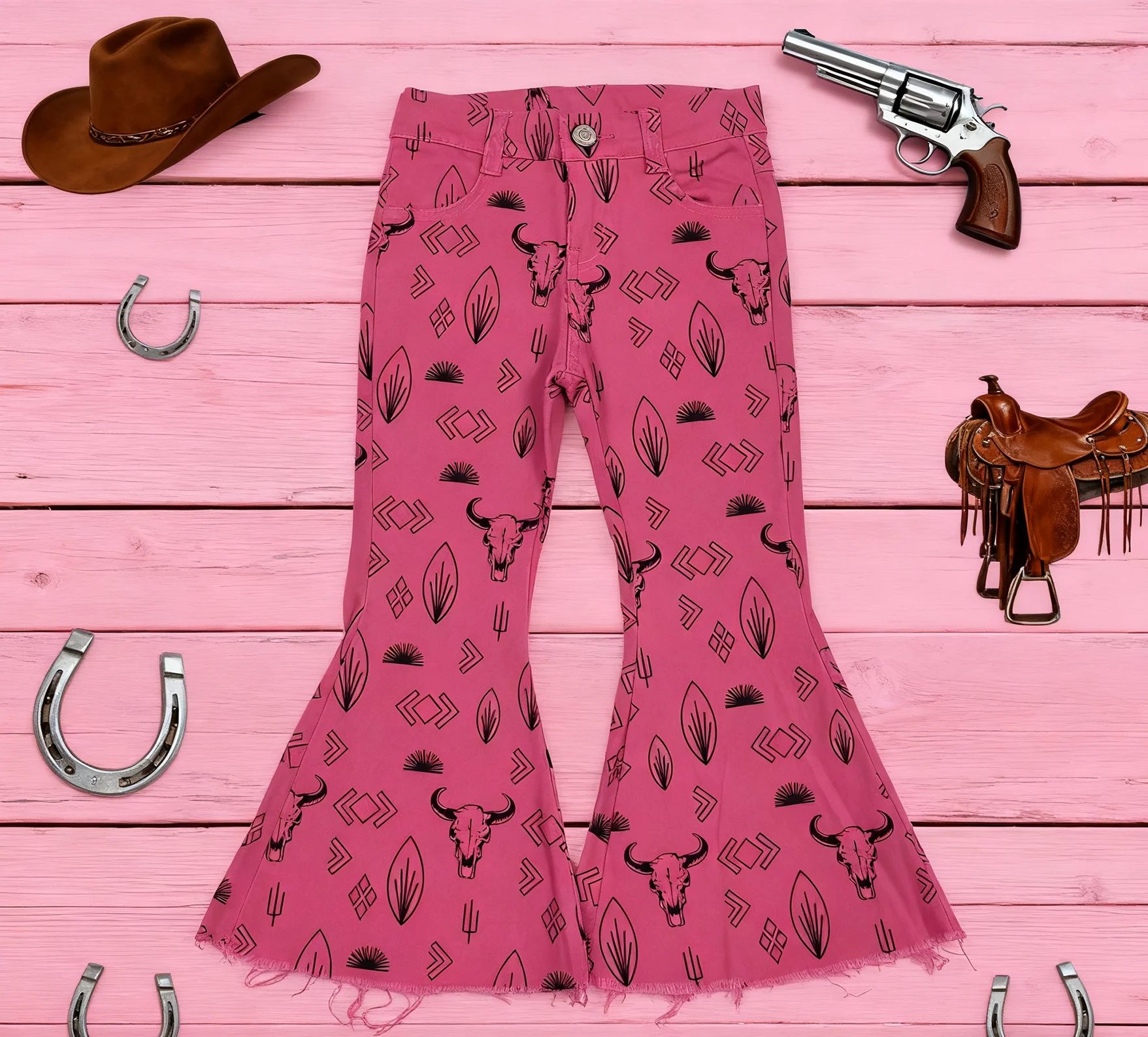 

Z915-11 P0159 Kids Fall Clothes Baby Girls Bell Bottom Pants Children Jeans