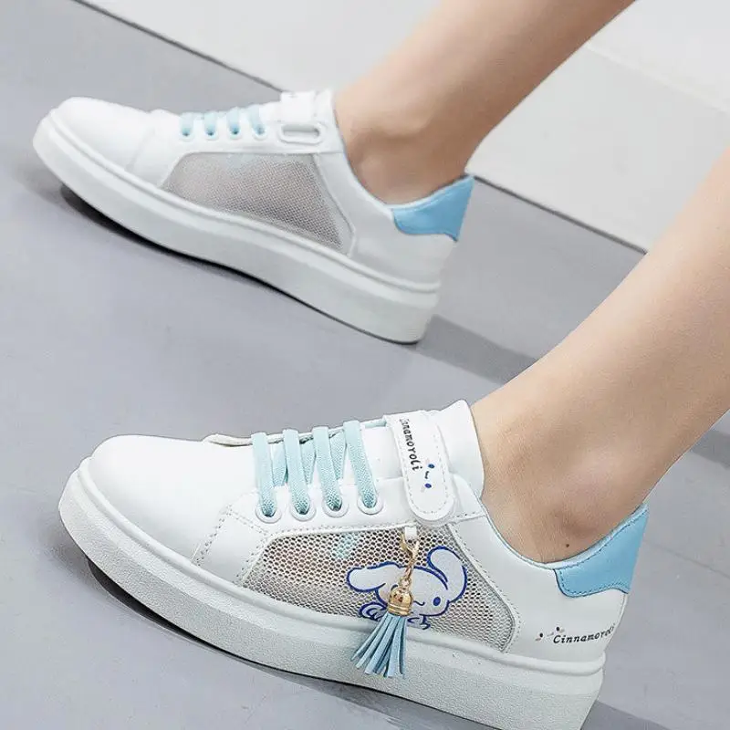 Sanrio Cinnamoroll Sneaker per bambini Cartoon Kuromi Scarpe da ginnastica estive fresche Anime Ventilare forza elastica Scarpe in rete Kawaii Girl