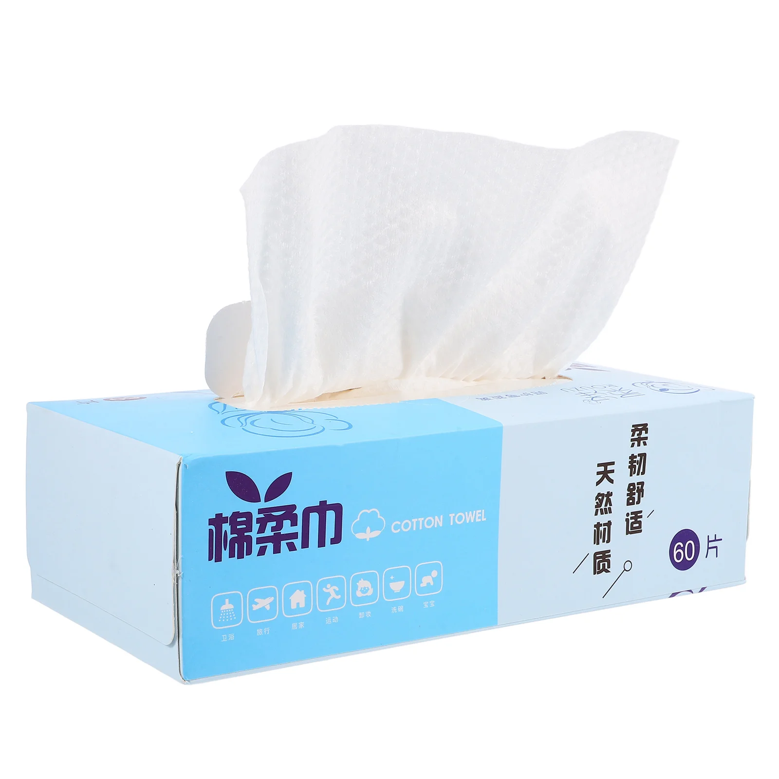 

1 Box Disposable Wash Cloth Full Cotton Facial Portable Face Clean Tissue for Home Outdoor