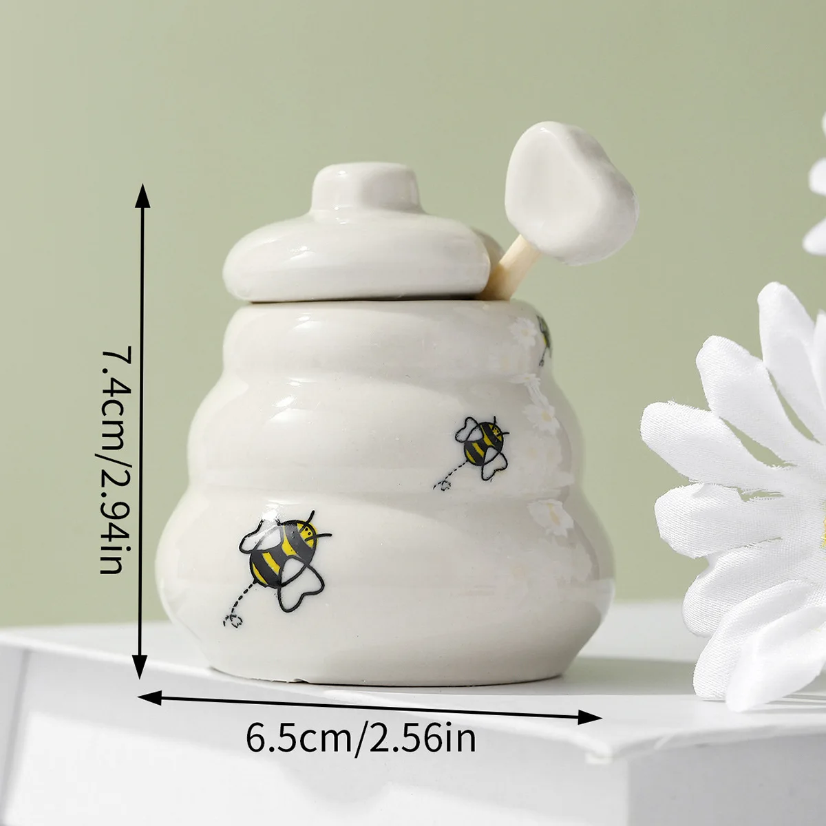 Meant to Bee Ceramic Honey Pot With Gift Box Packaged, Wedding Bridal Shower Favors, Kitchen Party Giveaways Gift for Guest 1PCS