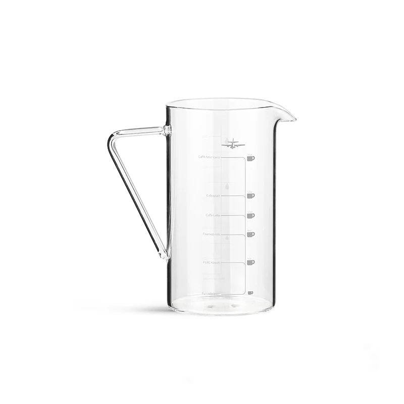 MHW-3BOMBER 500 ml Kaffeeglas-Messbecher, Espresso-Sharing-Topf, isolierter Griff, V-förmiger Auslauf, Heim- und Küchenzubehör