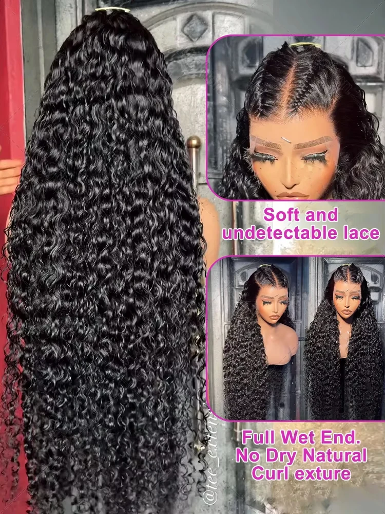 250% HD 13X6 Curly 30 40 Inch Loose Deep Wave 13X4 Lace Frontal Human Hair Wigs Curly Transparent Lace Front Brazilian Remy Wig