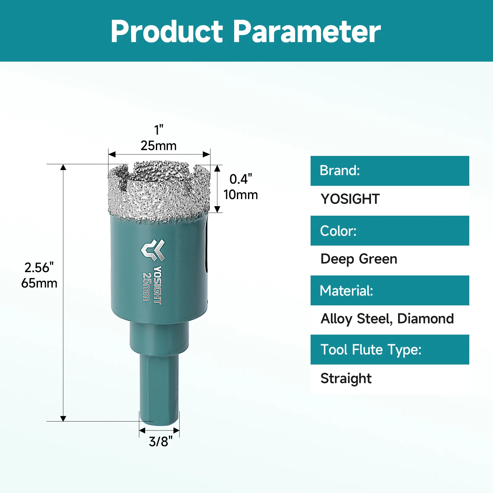 Diamantgatenzaag 20–100 mm – Diamantkernboor met driehoekige schacht voor accuboormachine en boormachine, geschikt voor droog en nat gebruik - afbeelding 1