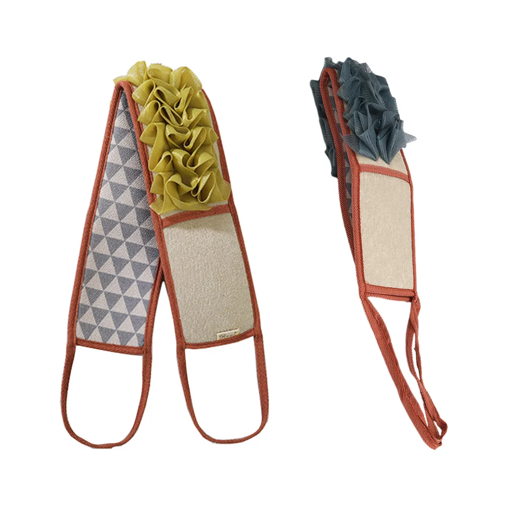 

2Pcs Double-Sided Bath Scrubber Long Exfoliating Back Strap for Body Clean Smooth Radiant Skin Bath Towels