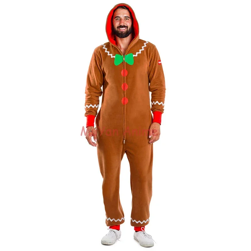 Lebkuchen mann Cosplay Kostüme Erwachsenen Bodysuit Kinder Overall Kinder Puppenhaus Dekoration Weihnachten Kinder Geburtstags geschenke