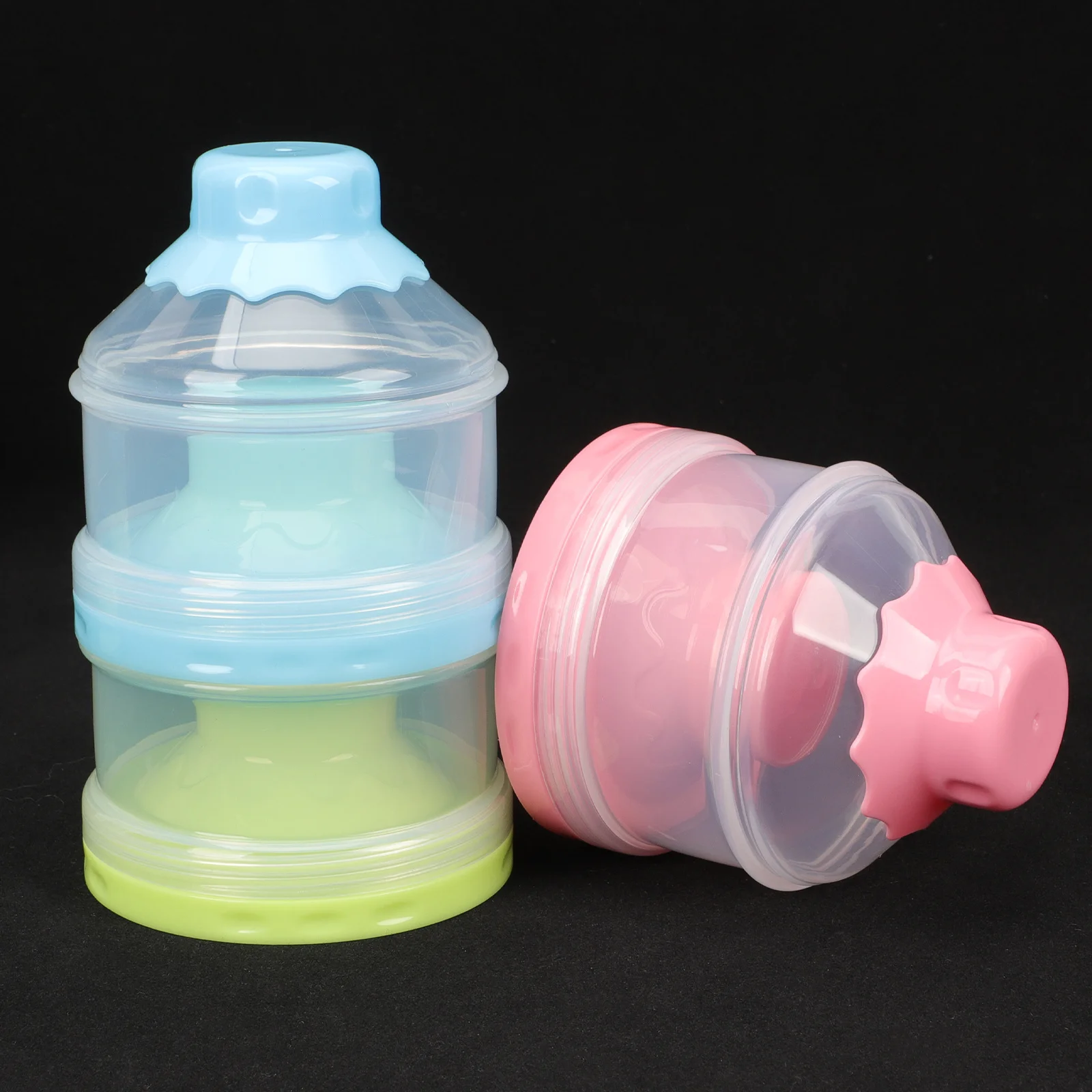 

2 шт. диспенсер для детской смеси, 3-слойный контейнер для сухого молока, штабелируемый портативный дорожный контейнер для хранения для кормления младенцев