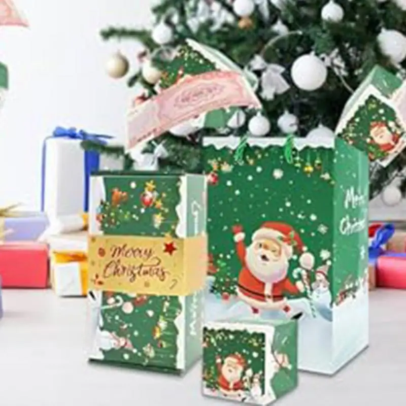 عيد الميلاد كذاب صندوق المال مجوهرات كذاب الأخضر المغلف عيد الميلاد صناديق حفلة لصالح صندوق ورقي حفلة عيد الميلاد الإبداعية