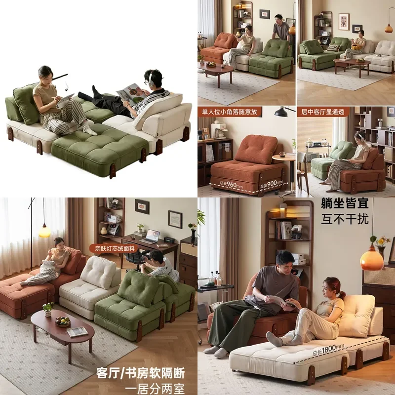 for Lazy Sofa Tofu Block Living Room Single Sofa Bed Dual Purpose Tatami Sofa Sleepable Reclining Folding Leisure Chair