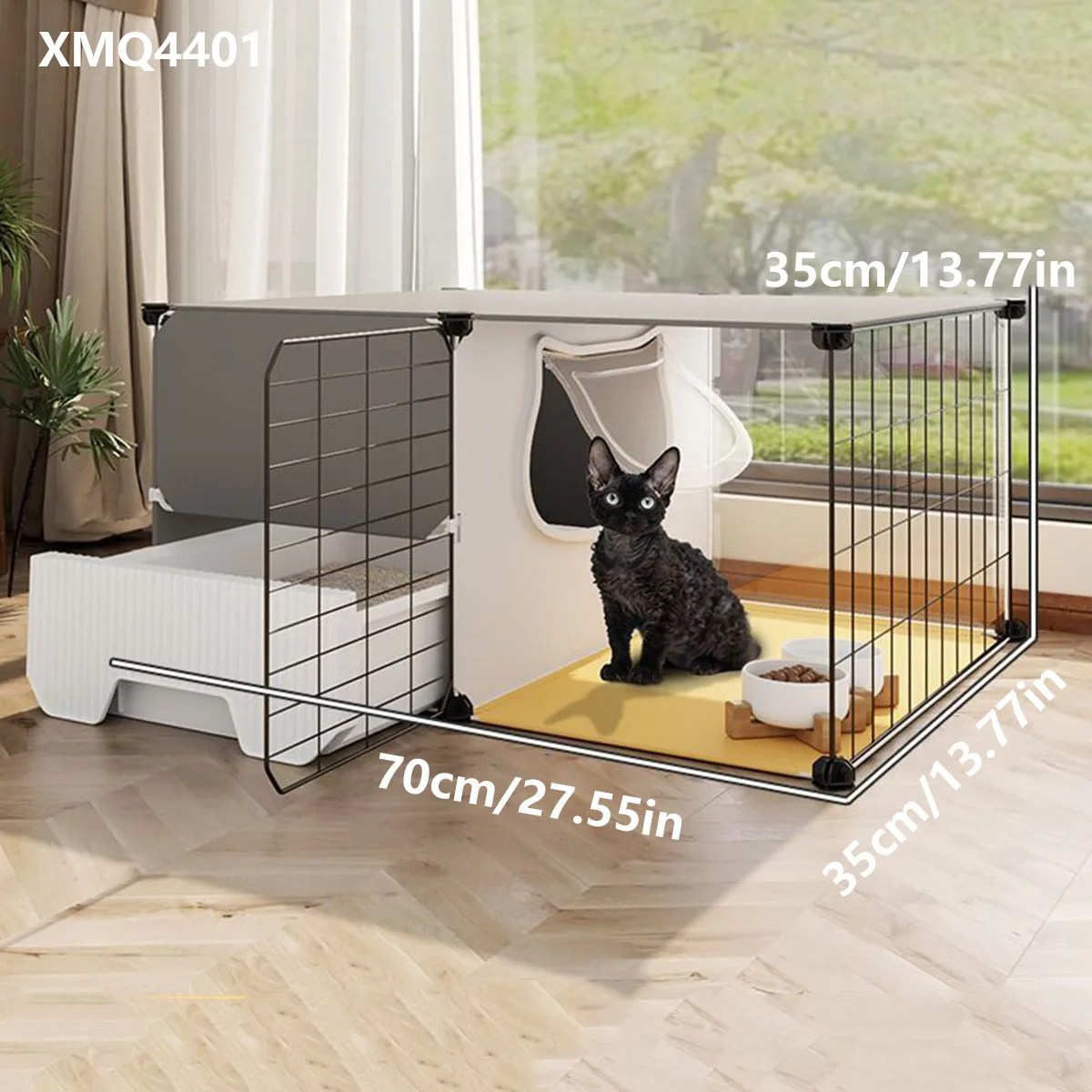 

Клетка для кошек и туалет для кошек Встроенный кошачий домик с туалетом, не занимается много места, подходит для небольших квартир, клетка для кошек в помещении с ящиком для мусора