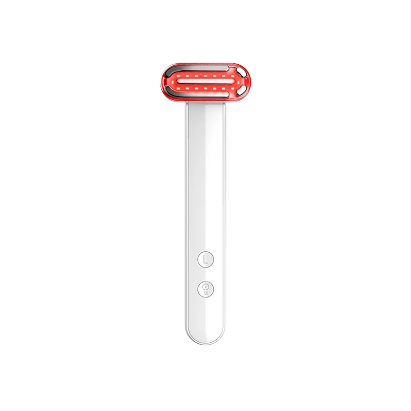 Innovative Design 4 in 1 Ems Facial Eye Beauty Massager Sonic Vibration Microcurrent 630nm Red Light Skincare Wand