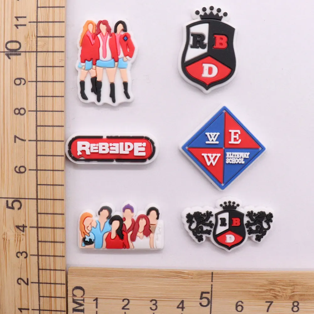 1-6pcs Mexico RBD Band PVC Accessories Shoes Charms Animals Lovely Panda Slippers Shoe Buckle fit Holiday Gift