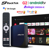RockTek G2 4K Android TV 14 Stream Box Netflix Google Certified Amlogic S905X4-K 4G64G 32G DTS Dolby Audio Dolby Vision Atmos