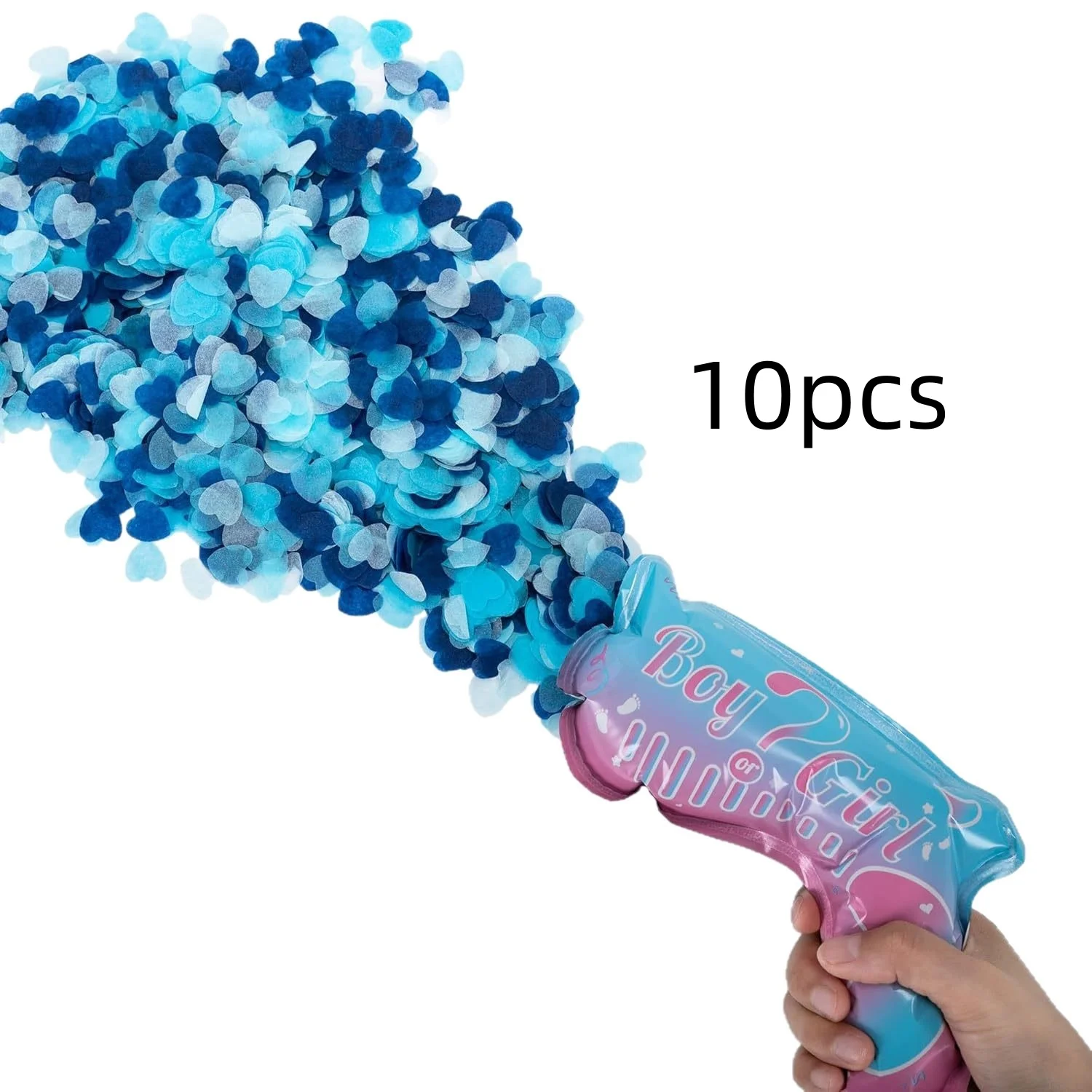 10 Stück Gender Reveal Konfetti-Ballon-Salutkanone, Er oder Sie Baby Junge oder Mädchen Party-Zubehör Dekoration – Detail 1
