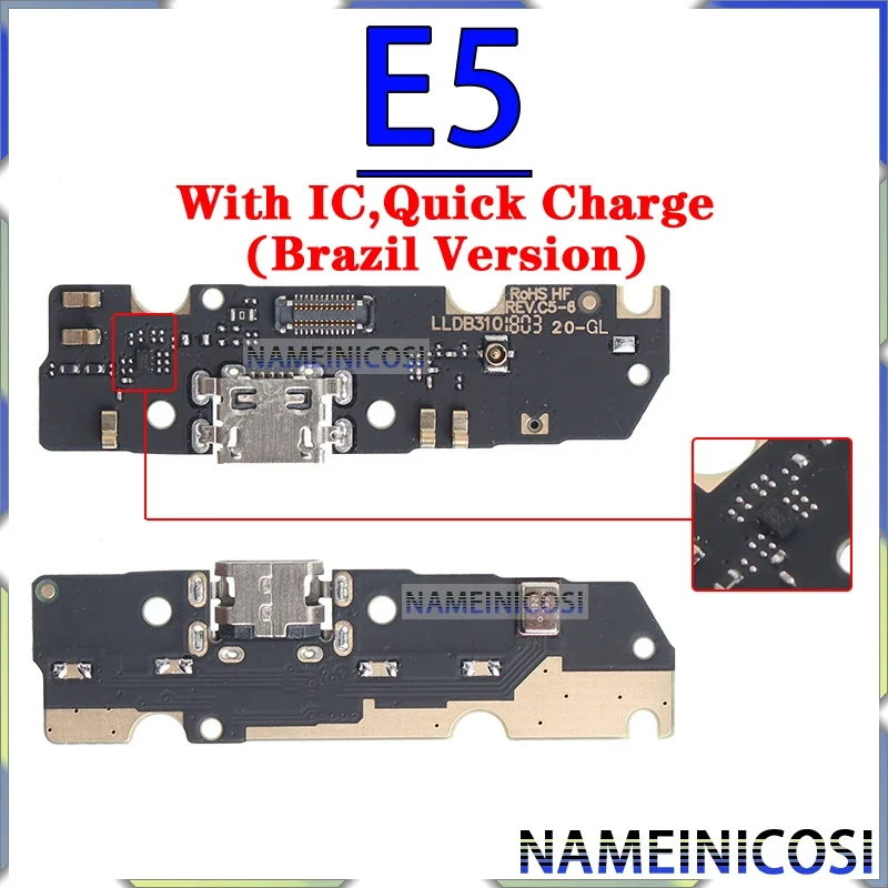 Usb Dock Charger Connector for Motorola Moto E5 E6 E6i E6S E7 E7i Play Go Plus Power Charging Board Module Flex Ports