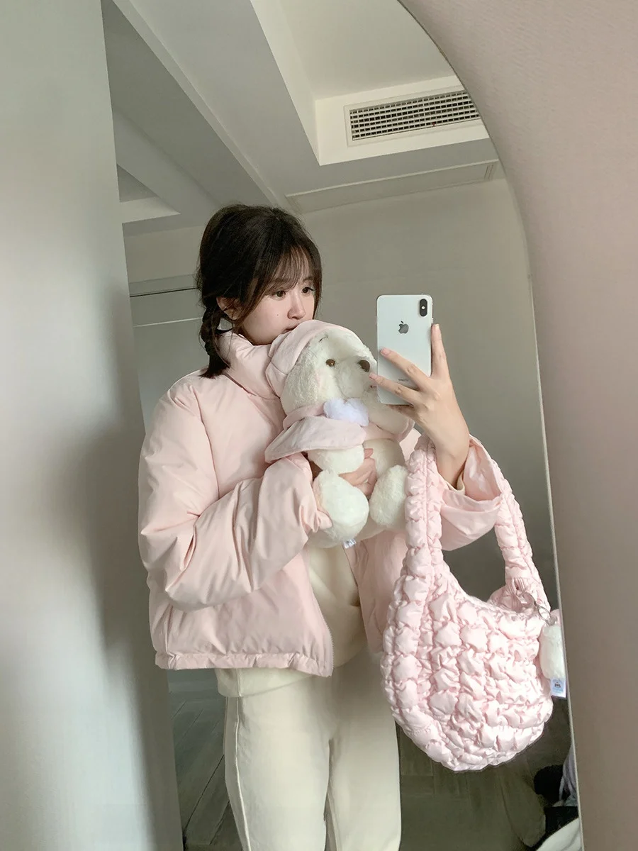 

CallmeEar женский ор пуховик Jaet 90% белый ду пух теплый двусторонний костюм повседневный Sle Thiened Long Sve на молнии