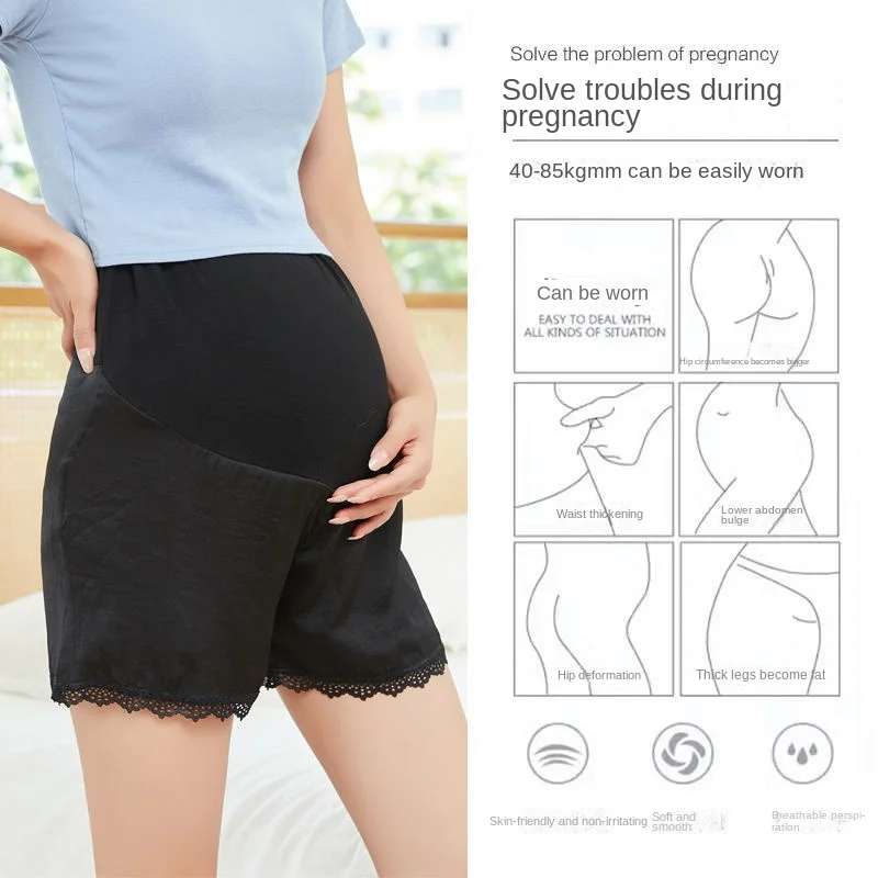 

New Maternity Safety Pants Summer Thin Leggings Pregnant Women Spring Summer Bottoming Shorts Loose Maternity Pants