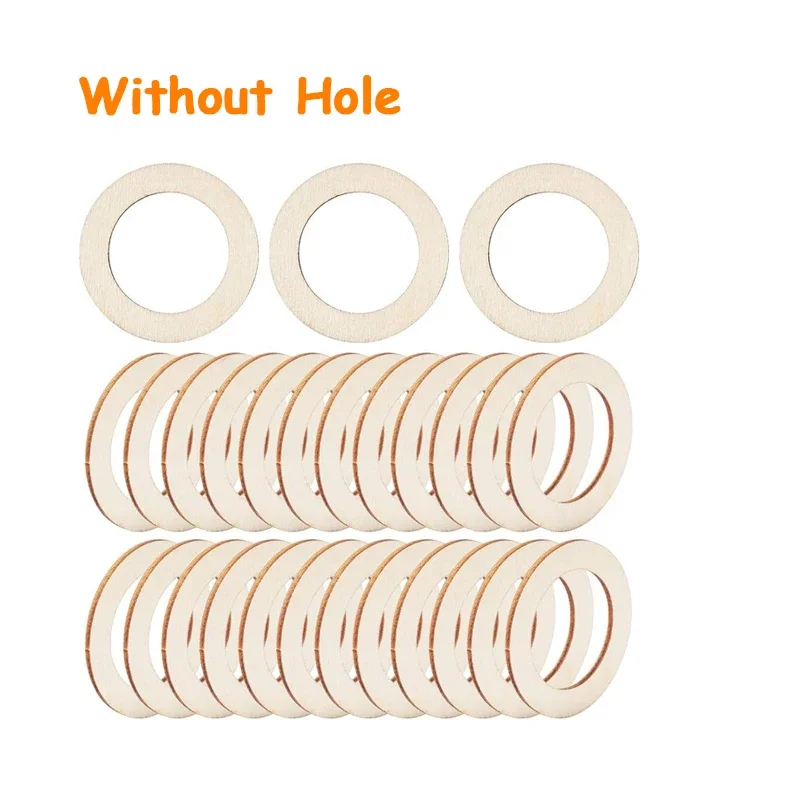 4-15cm Wooden Flat Rings, Unfinished Natural Wood Circles for DIY Crafts, Jewelry Making, Macrame Art, Home Decor Project image 3