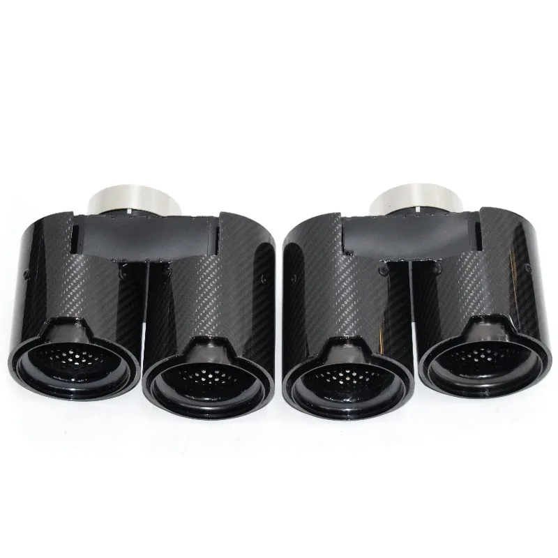 2019 + BMW 3 Series G20 G21 ترقية ماسورة العادم 330i 320d 330d 325i كاتم الصوت من ألياف الكربون الأسود 2.5 بوصة ماسورة العادم