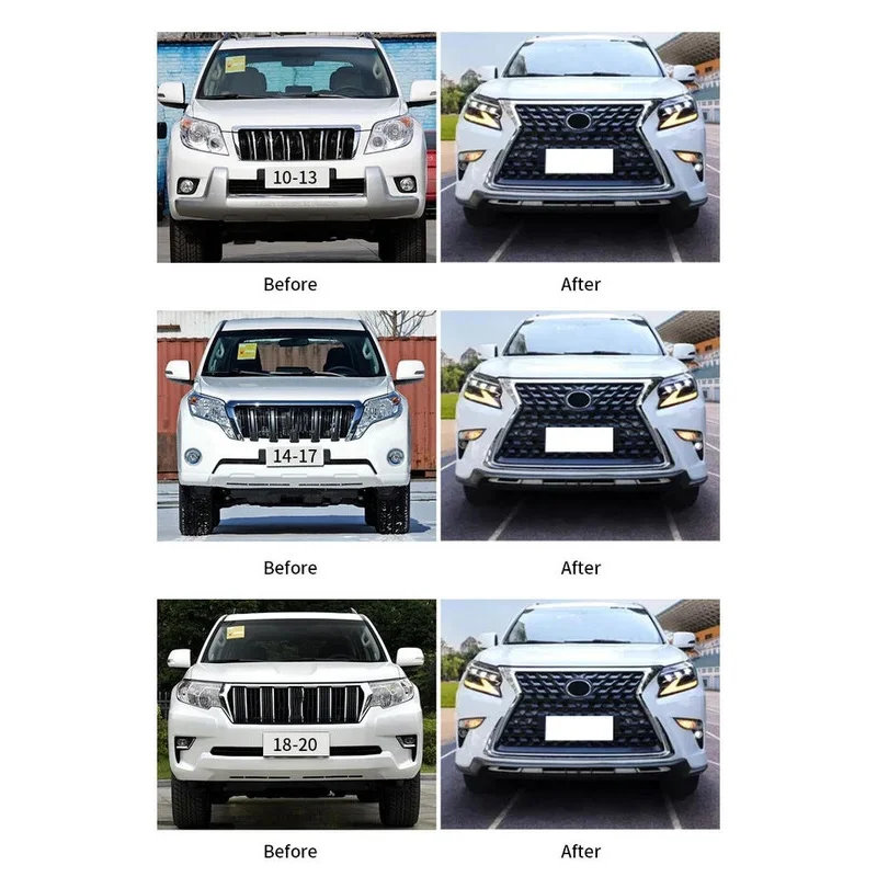 

High qualityHot Sale for Gx Style Bodykit for 2010-2019 Year Prado Facelift to 2020 Conversion Bodykit Bumper Headlamps