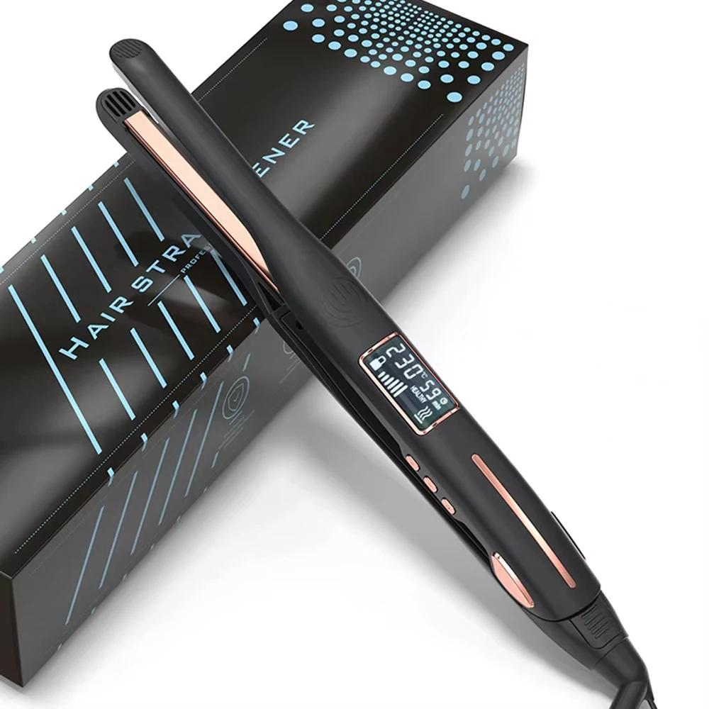 

Mini Hair Straightener Curler Titanium Thin Plate Pencil Flat Iron For Short Hair Beard Pixie Cut Salon Styling Tool 100-240V