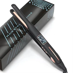 Mini Hair Straightener Curler Titanium Thin Plate Pencil Flat Iron For Short Hair Beard Pixie Cut Salon Styling Tool 100-240V