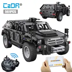 Cada 561Pcs Technical SUV Police Vehicle Trucks Pickup Bricks City Off-road Remote Control Car Building Blocks Toy for Boys Gift