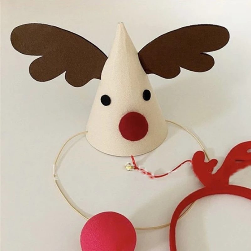 Christmas Hat Santa Elk Merry Christmas Hats Non Woven Fabric Party Props image 2