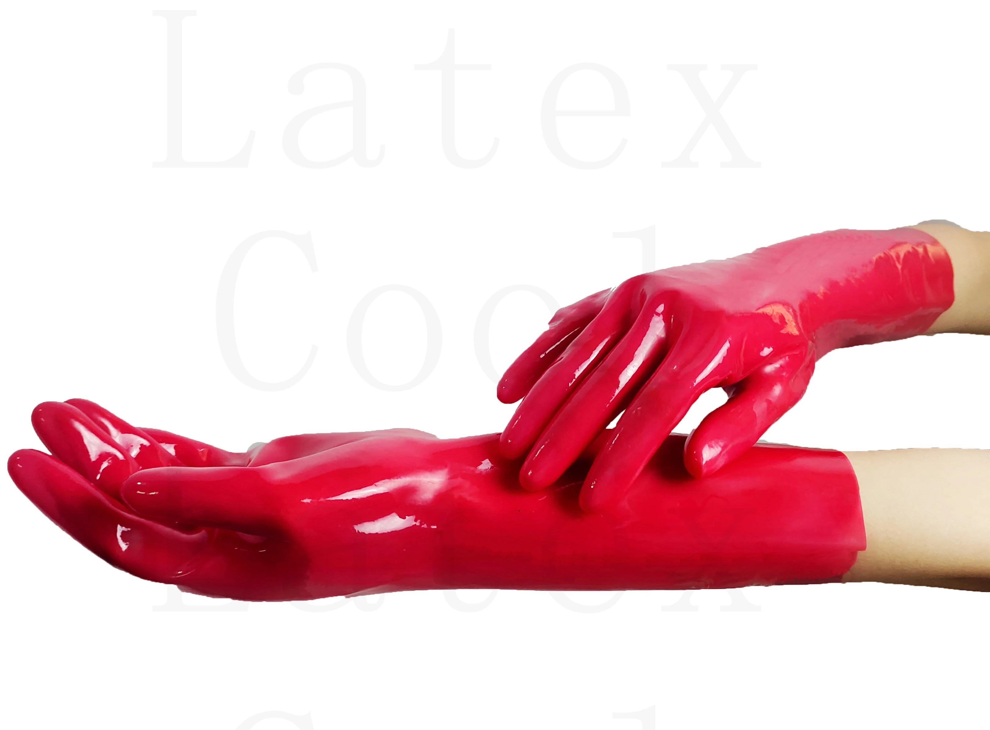 

rubber Gummi 100% Latex red short gloves Size S-XL 0.4mm